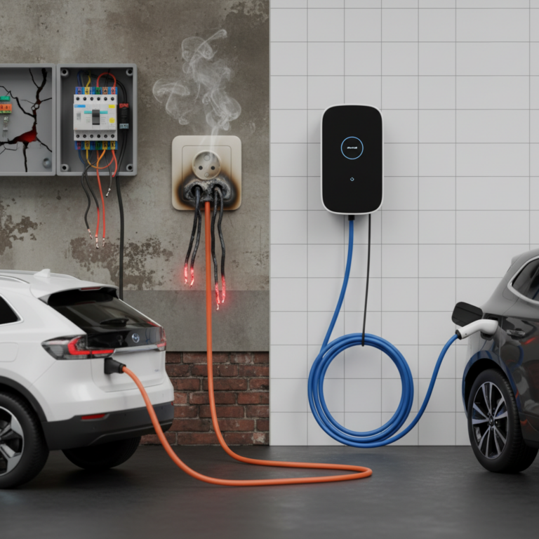 Riesgos de Cargar un PHEV en Enchufes Domésticos y Por Qué Instalar un Wallbox es Imprescindible