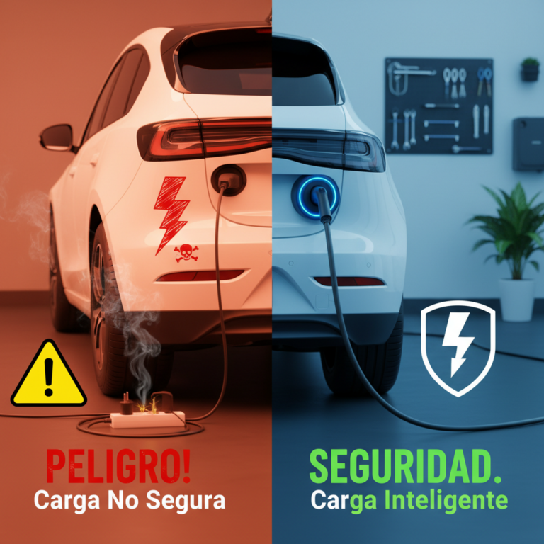 Por qué no debes cargar tu coche eléctrico en un enchufe doméstico: riesgos, normativa y solución con wallbox
